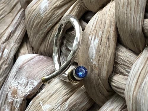 PRSTEN s kamenem Snake Ring 2-tone with Gem, Stbrn prsten 2 barev s drahokamem - BS Design