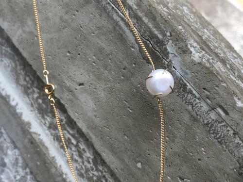 PERLA nhrdelnk, nhrdelnk s prodn perlou, zlat etzek s perlou Minimalistick, BS Design