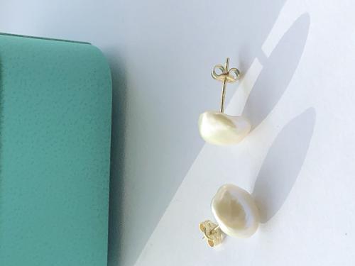 Zlat perlov nunice BAROKO,BS Design,keshi perly, barokn perly