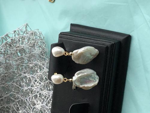Prav perly, visac zlat nunice Isabela,perlov nunice BS Design